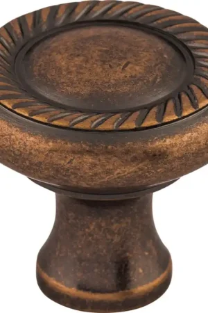 Worldwide Shipping Top Knobs Somerset Swirl Cut Knob 1-1/4" Dia Antique Copper  M332