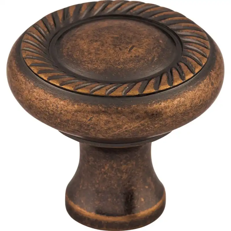 Worldwide Shipping Top Knobs Somerset Swirl Cut Knob 1-1/4" Dia Antique Copper M332