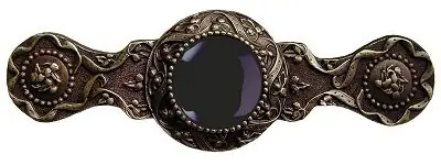 Notting Hill NHP-624-AB-O, Victorian Jewel Pull in Antique Brass/Onyx, Jewel Best Price