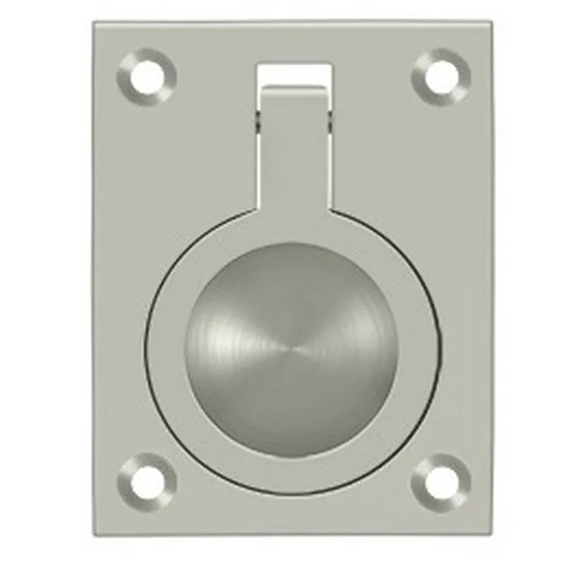 Luxury Flush Ring Pull 2-1/2" x 1-7/8" Satin Nickel Deltana FRP25U15