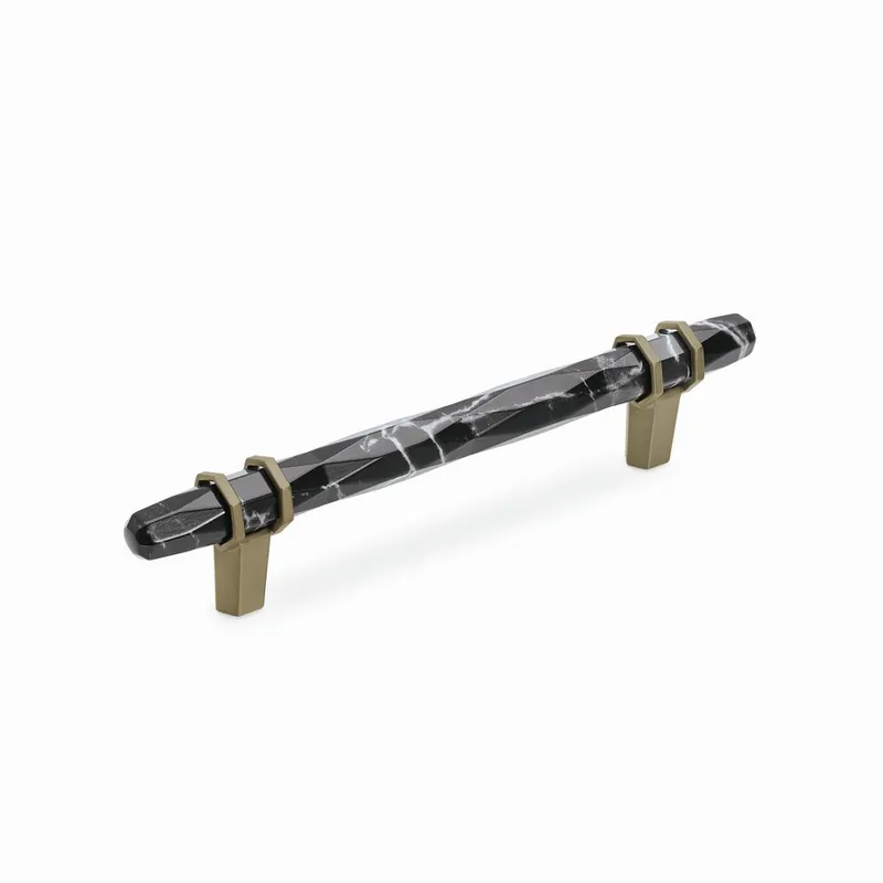 Amerock Carrione Pull 128mm Center to Center Marble Black/Golden Champagne BP36649MBKBBZ Trusted Brand