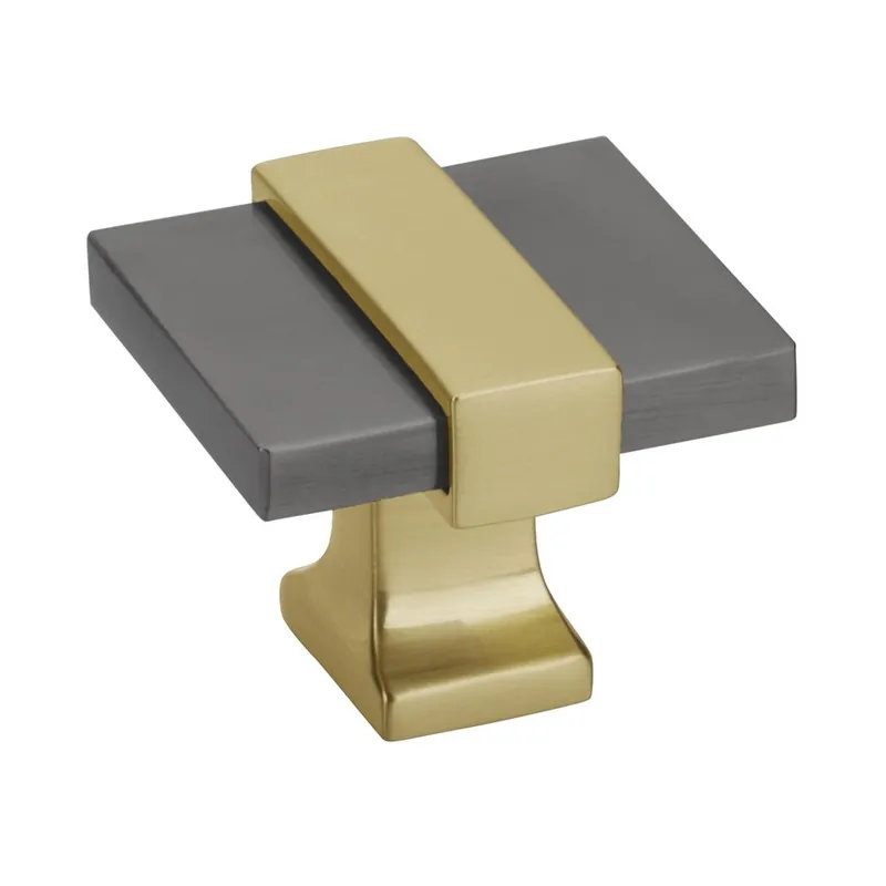 Amerock Overton Knob 1-3/8" Long Black Chrome/Brushed Gold BP36680BCRBGL Premium