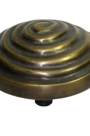 Spiral Front Knob 3" Diameter Antique Brass Handcrafted Hardware HKN1018 Must Have