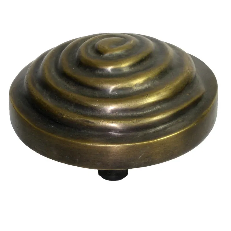 Spiral Front Knob 3" Diameter Antique Brass Handcrafted Hardware HKN1018 Must Have