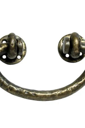 Free Shipping Bail Pull Hand Hammered with Rosettes 3-1/8" Center to Center Antique Brass Handcrafted Hardware HBA7016