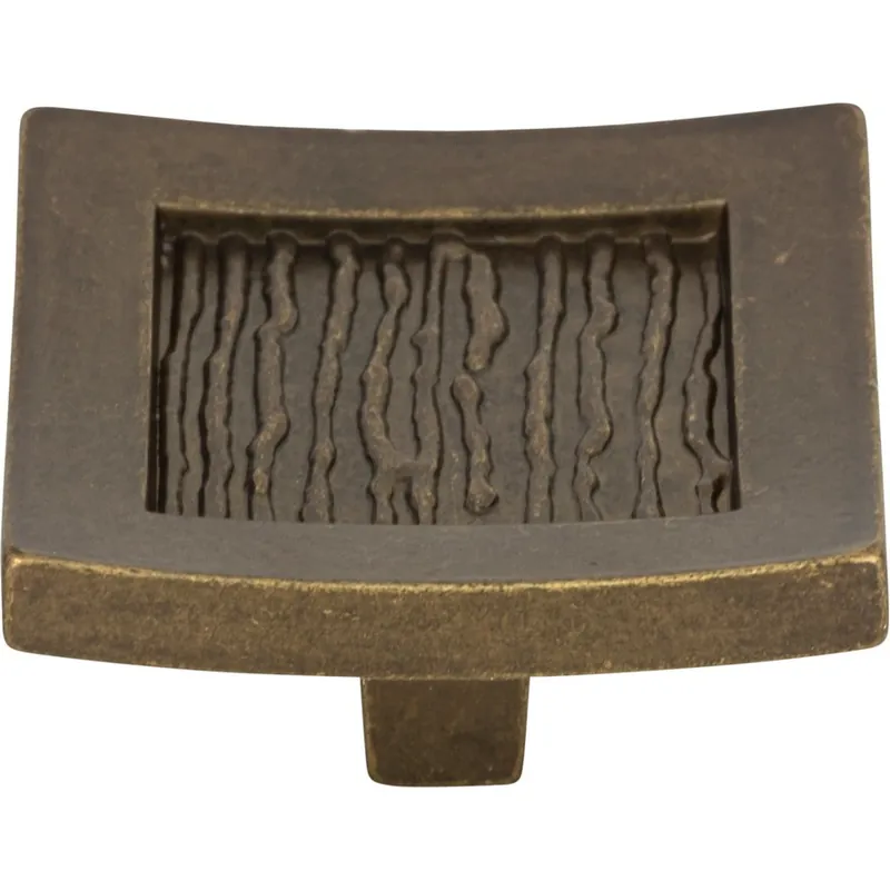 Atlas Homewares Primitive Square Knob 1-1/2" Dia Burnished Bronze 270-BB Free Delivery