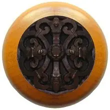 Notting Hill NHW-776M-DB, Chateau Wood Knob in Dark Brass/Maple Wood, Olde World Grab Now