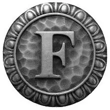 Notting Hill NHK-185-AP, Initial F Knob in Antique Pewter, Jewel Viral