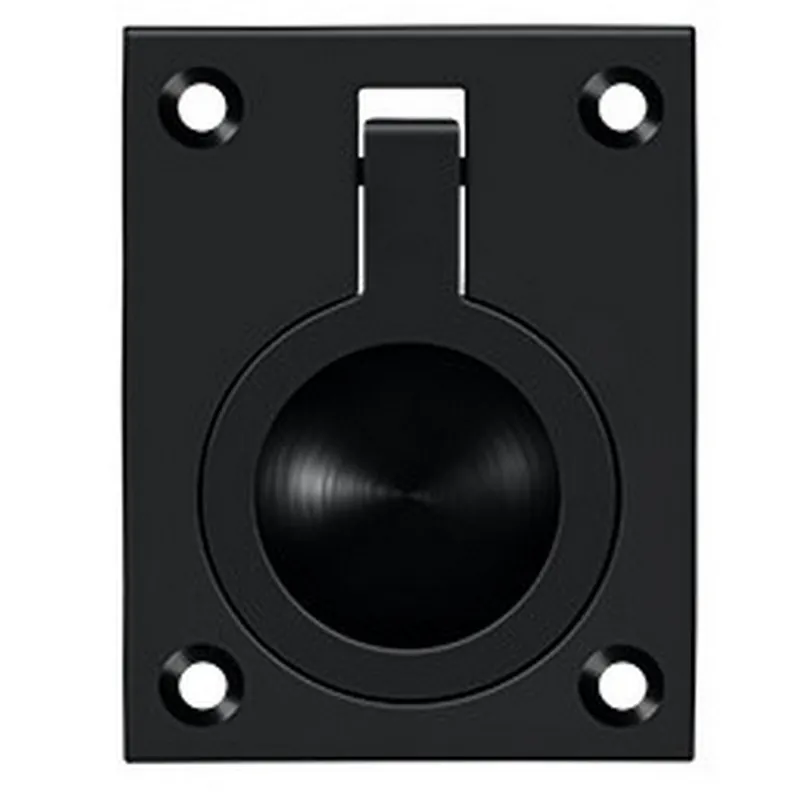 Latest Flush Ring Pull 2-1/2" x 1-7/8" Flat Black Deltana FRP25U19