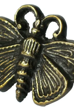 Moth Motif Clavo 1-5/8" Diameter Antique Brass Handcrafted Hardware HCL1160 Affordable