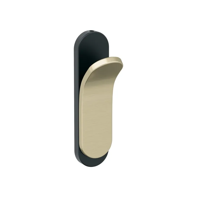 Luxury Amerock Unison Single Prong Decorative Wall Hook Matte Black/Golden Champagne HBX37012MBBBZ