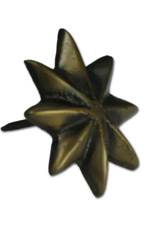 Deal Large Star Clavo 1-7/8" Diameter Antique Brass Handcrafted Hardware HCL1156