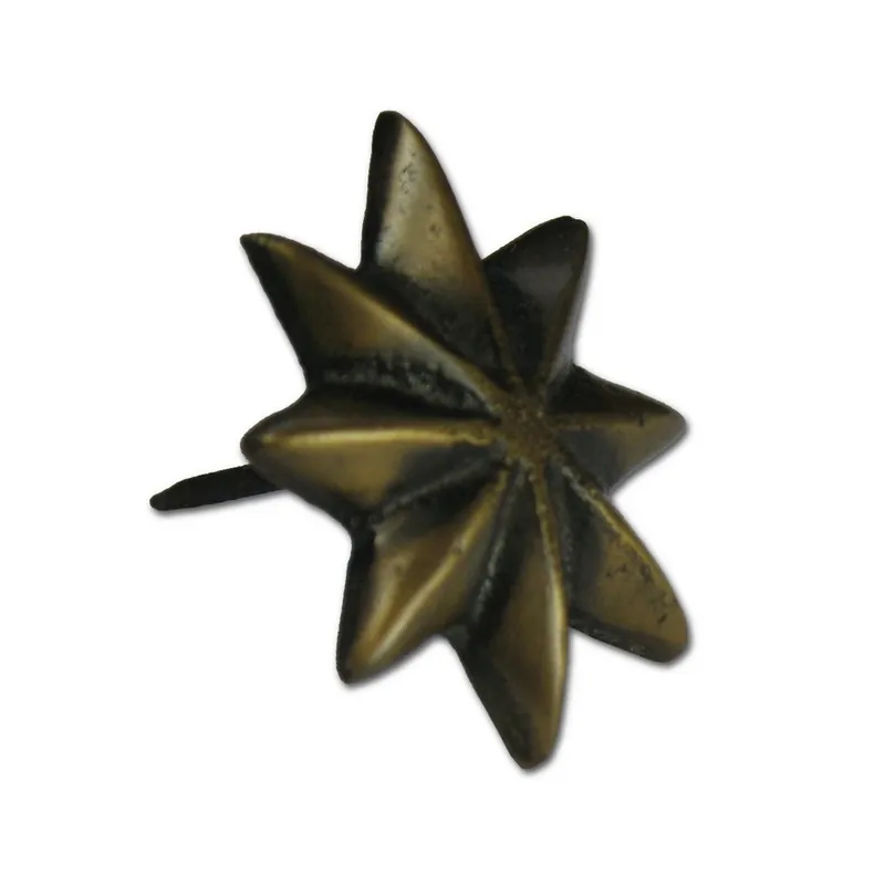 Deal Large Star Clavo 1-7/8" Diameter Antique Brass Handcrafted Hardware HCL1156