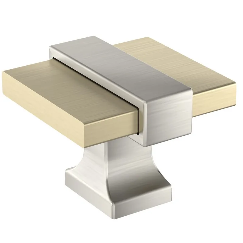 Amerock Overton Knob 1-3/8" Long Golden Champagne/Satin Nickel BP36680BBZG10 No Minimum Order