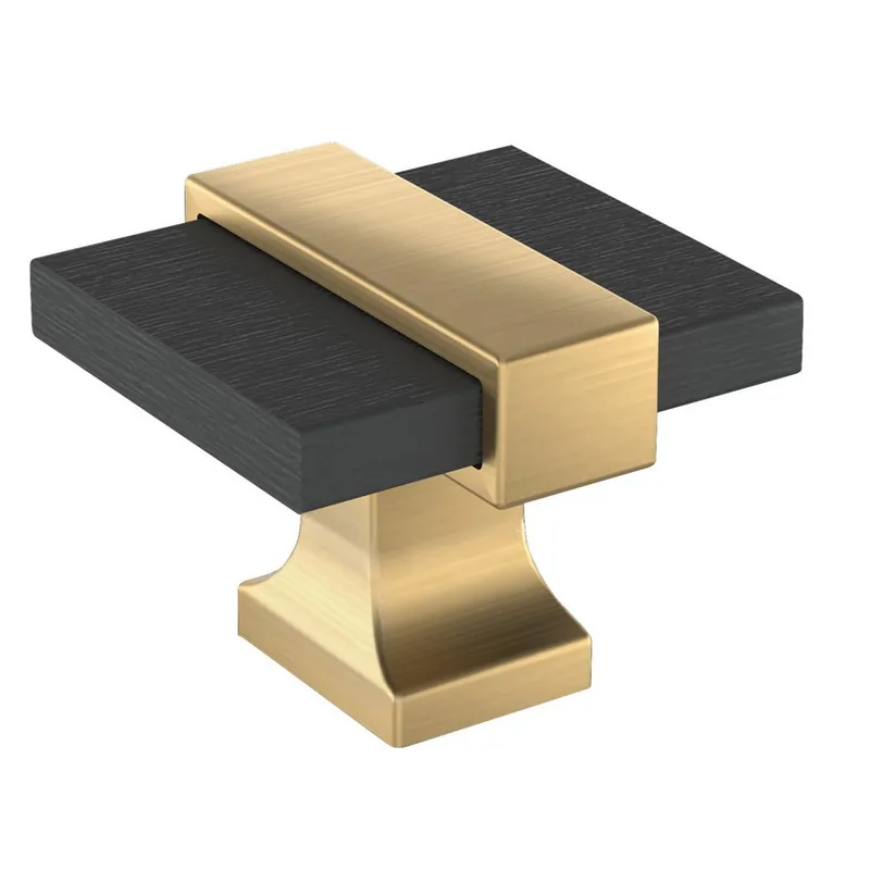 Amerock Overton Knob 1-3/8" Long Brushed Matte Black/Champagne Bronze BP36680BMBCZ Limited Offer