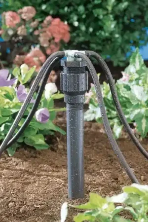 Orbit 67025 Manifold, 1/2 x 1/4 in Connection, Thread x Barb, 1/4 in Tubing, Plastic, Black Fan Favorite