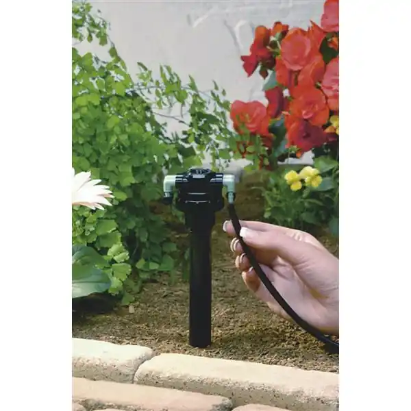 Orbit 67005 Manifold, 1/2 x 1/4 in Connection, Thread x Barb, 4-Port, 1/4 in Tubing, Plastic, Black Authentic