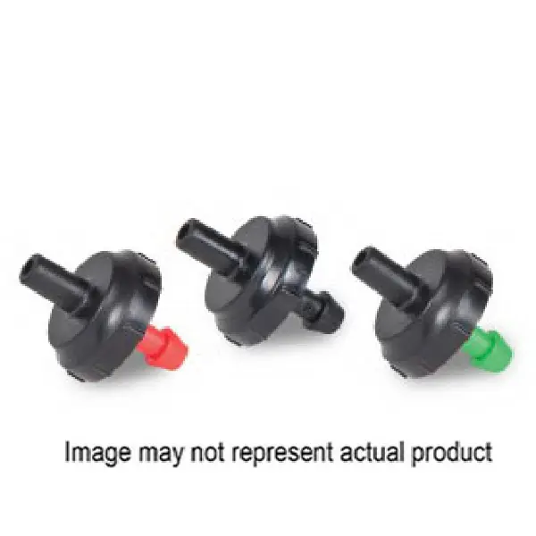 Buy Online DIG B224B Drip Emitter, Button, Pressure Compensating, 1/4 in Connection, Barb x Nipple, 4 gph gph, ABS, Red