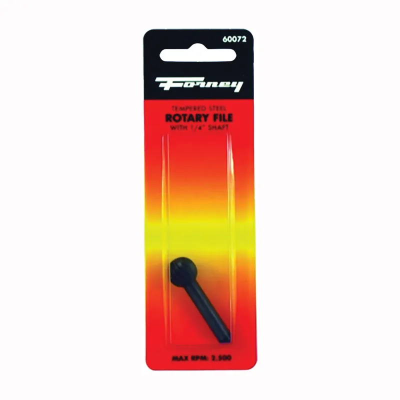 Forney 60072 Ball Shaped Rotary File, 1/2 in Dia Cutting, 1/4 in Dia Shank, Steel One Day Deal