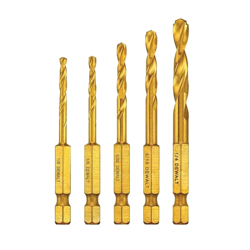DEWALT IMPACT READY Series DD5155 Drill Bit Set, 5-Piece, Steel, Titanium Express Delivery