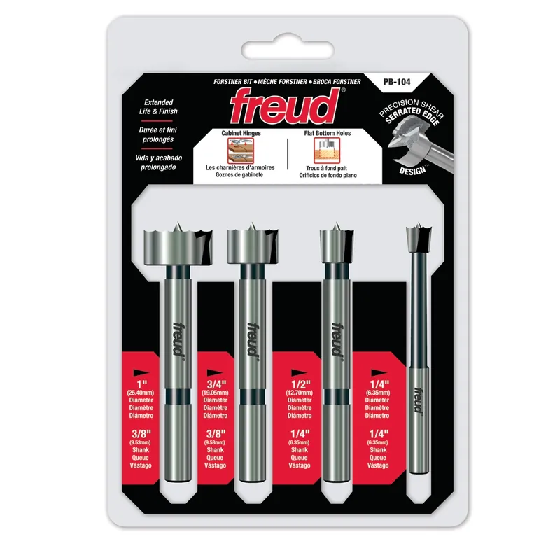 Freud Precision Shear PB-104 Forstner Bit Set, 4-Piece, Carbide Shop Now
