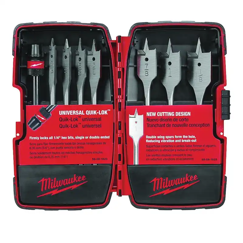 Milwaukee 49-22-0175 Boring Bit Set, Universal, 8-Piece, Steel Professional Grade