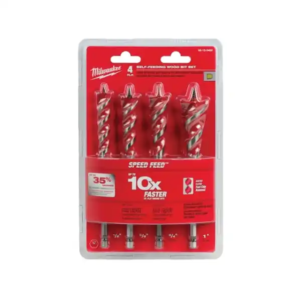 Super Sale Milwaukee 48-13-0400 Wood Bit Set, Steel, Bright