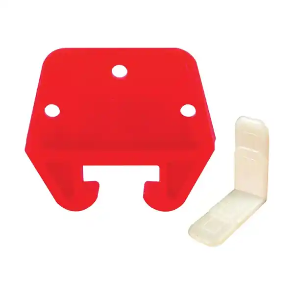 Prime-Line R 7082 Drawer Track Guide Kit, 25/32 in W Dimensions, For: 9/32 x 3/4 in Track, Plastic, Red Brand New