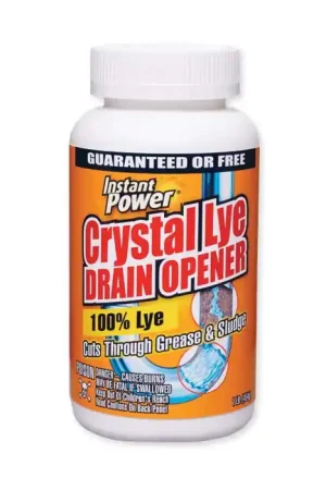 Instant Power 1650 Crystal Lye Drain Opener, Solid, White, Odorless, 1 lb Authentic