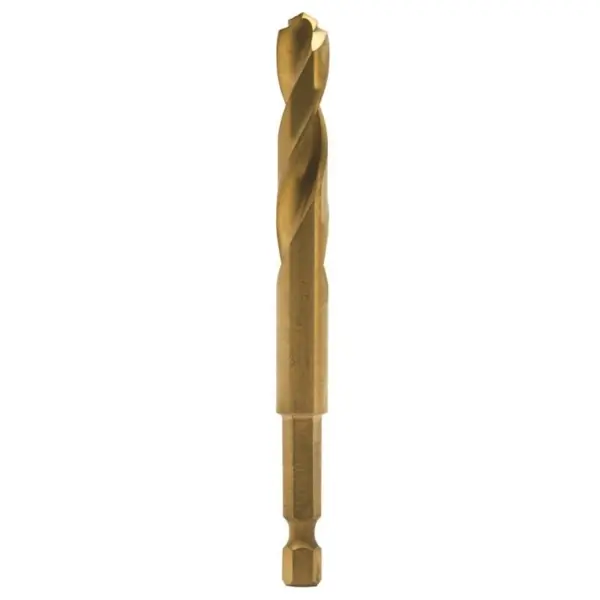 Top Pick DEWALT DD5124 Impact Drill Bit, 3/8 in Dia, 4 in OAL, Spiral Flute, 1/4 in Dia Shank, Hex Shank