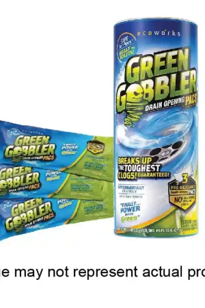 Warranty Included Green Gobbler GGDC3SEMR Drain Opening Pacs, Powder, Off-White, 8.25 oz Pack