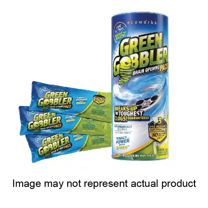 Warranty Included Green Gobbler GGDC3SEMR Drain Opening Pacs, Powder, Off-White, 8.25 oz Pack