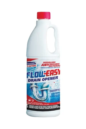 Fast Shipping Flow-Easy FE32 Drain Opener, Oily Liquid, Dark Brown, Odorless, 1 qt, Bottle
