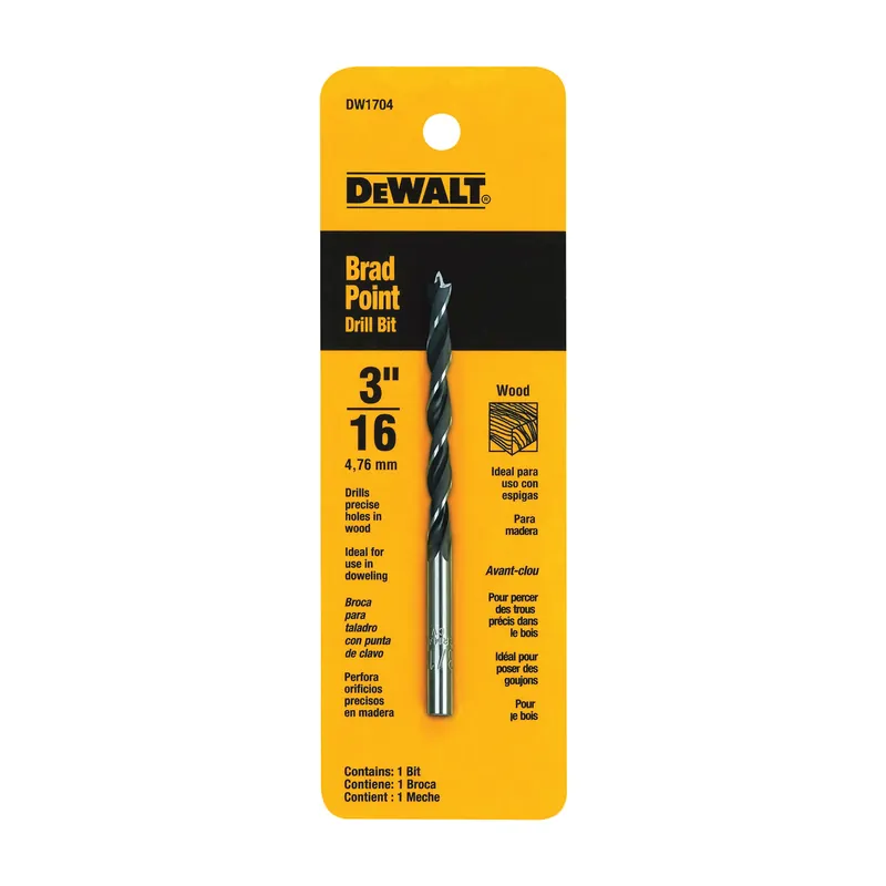 Viral DEWALT DW1704 Drill Bit, 3/16 in Dia, 2-3/4 in OAL, Twist Flute, 3/16 in Dia Shank, Straight Shank