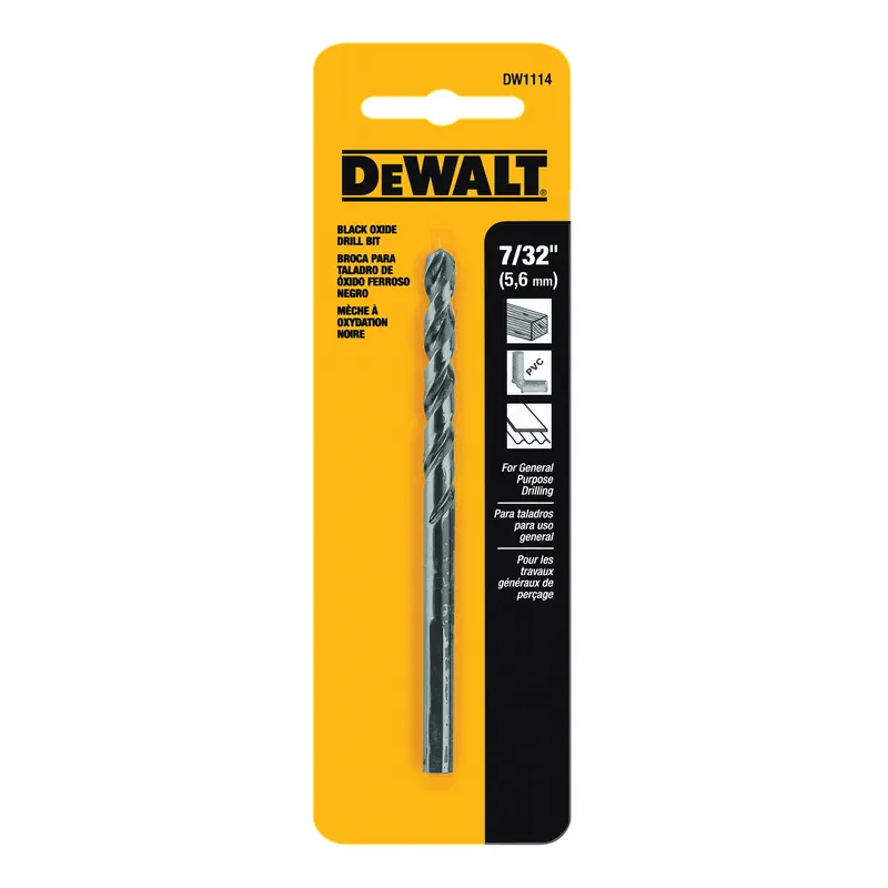 DEWALT DW1114 Jobber Drill Bit, 7/32 in Dia, 3-3/4 in OAL, Parabolic Flute, 7/32 in Dia Shank, Round Shank Factory Price