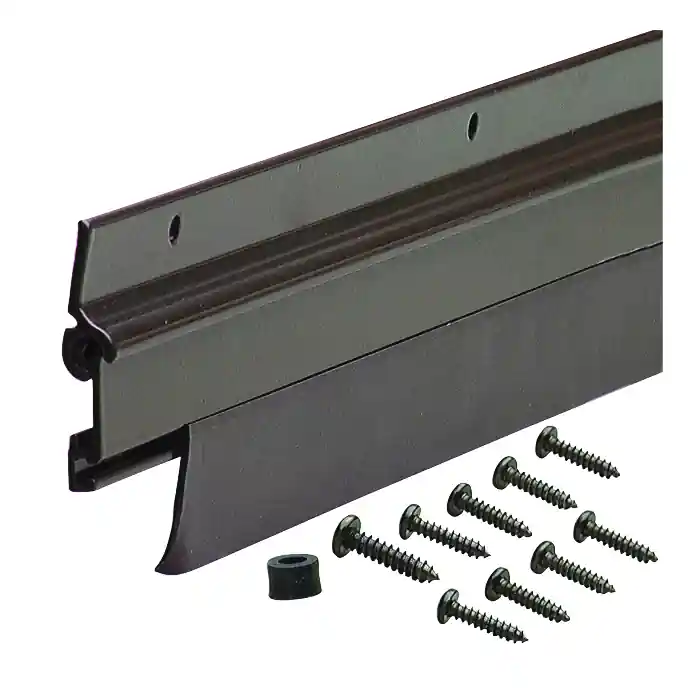 M-D Flex-O-Matic Series 07153 Door Sweep, 36 in L, 1-3/4 in W, Aluminum Flange, Vinyl Insert Get Yours