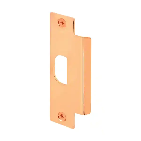 Defender Security U 9428 Strike Plate, 4-7/8 in L, 1-1/4 in W, Steel, Brass Secure Checkout