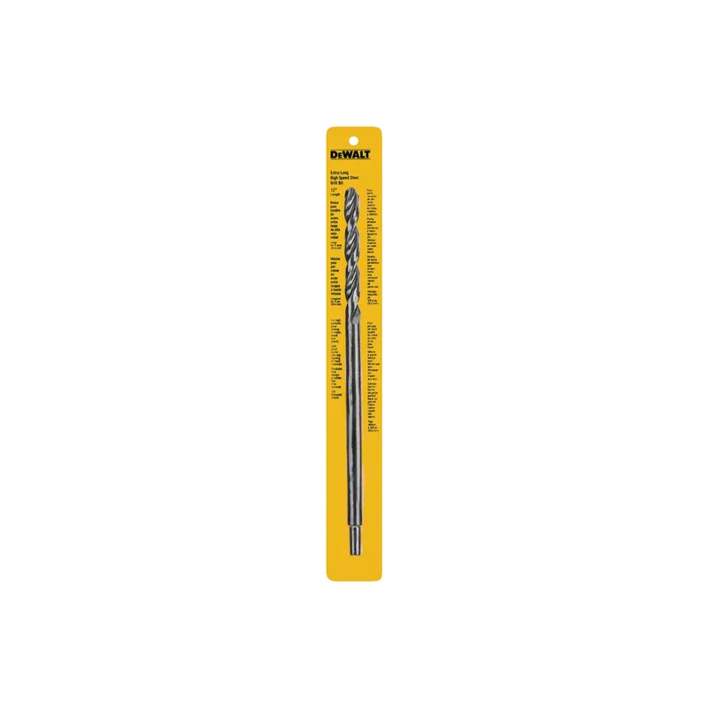 Warranty Included DEWALT DW1608 Drill Bit, 5/16 in Dia, 12 in OAL, Spiral Flute, 5/16 in Dia Shank, Round Shank