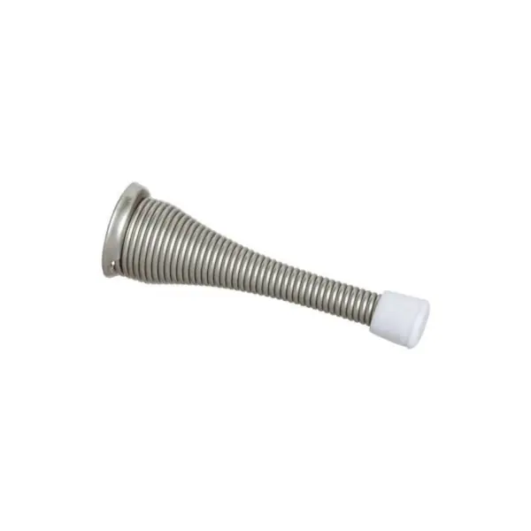 National Hardware N331-140 Door Stop, 3-43/64 in L, 3 in Projection, Rubber/Steel, Satin Nickel Clearance