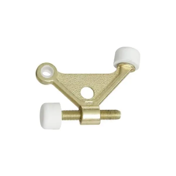 High Quality National Hardware N154-526 Hinge Pin Door Stop, Gold, 3.7 in L, 2.2 in W, 1-7/8 in Projection, Zinc, Brass