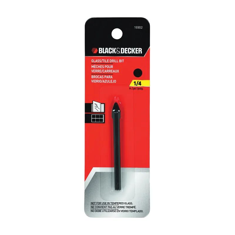 Professional Grade Black+Decker 16902 Drill Bit, 1/4 in Dia, 2-1/4 in OAL, 1/4 in Dia Shank