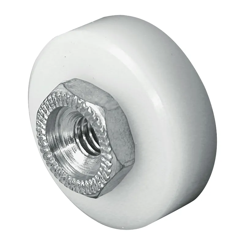Prime-Line B 629 Door Roller, 1/4 in ID x 3/4 in OD Dia Roller, 1/4 in W Roller, Nylon, White, 2-Roller Crafted
