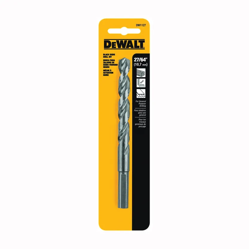 Trusted Brand DEWALT DW1127 Jobber Drill Bit, 27/64 in Dia, 5-1/2 in OAL, Parabolic Flute, 27/64 in Dia Shank, Round Shank