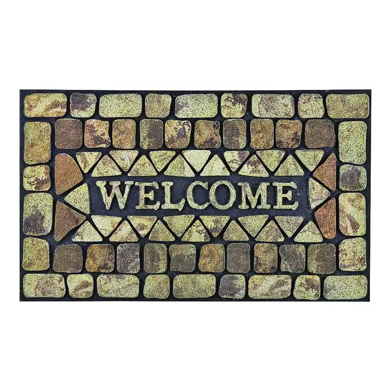 Simple Spaces DM-183006 Door Mat, 30 in L, 18 in W, Flocking Pattern, Polyester Surface Secure Checkout