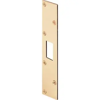 Defender Security U 9425 Deadbolt Strike Plate, 7-13/16 in L, 1-5/8 in W, Steel, Brass Express Delivery