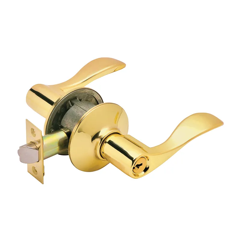 Schlage Accent Series F51A V ACC 505 Entry Lever, Mechanical Lock, Bright Brass, Metal, 1/2 in Projection, 2 Grade Top Pick
