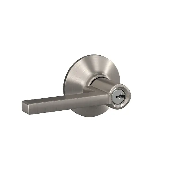 Schlage F Series F51VLAT619 Entry Lever, Mechanical Lock, Satin Nickel, Metal, 7/8 in Housing Dia, Residential, 2 Grade Express Delivery