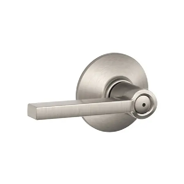 Must Have Schlage F Series F40VLAT619 Privacy Lever, Mechanical Lock, Satin Nickel, 2.25 in L x 5.39 in W x 2.75 in H Dimensions