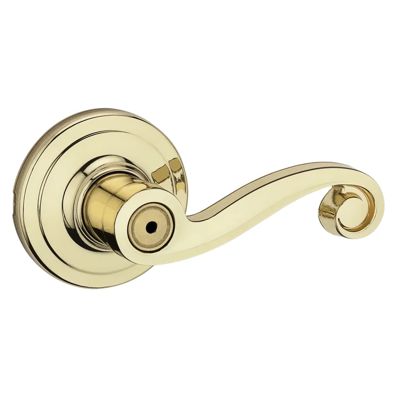Latest Kwikset Signature Series 730LL3CP Privacy Lever, Thumbturn Lock, Polished Brass, Zinc, 3-3/4 in L Lever