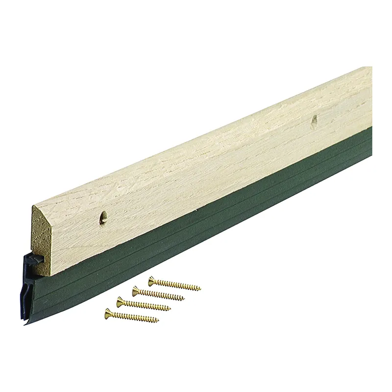 Crafted M-D 06411 Door Sweep, 36 in L, 1-3/4 in W, Hardwood Flange, Vinyl Insert